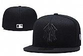 Yankees Team Logo Black Fitted Hat LX1